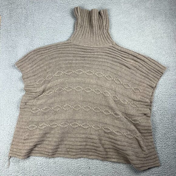 GAP Womens XS Ribbed Neck Taupe Gray Cape Sweater Oversized - Picture 8 of 8
